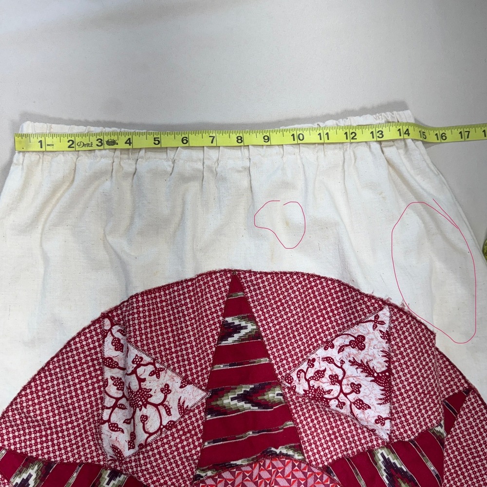 Vintage 70's Glen of Michigan Red Cream Patchwork Star Maxi Skirt Medium READ - Picture 16 of 16